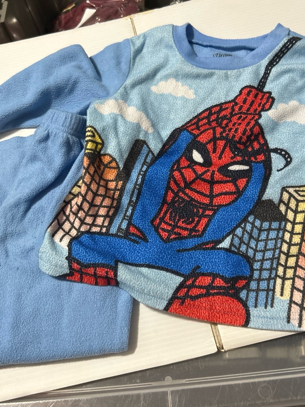 Marvel Boys Blue Spider-Man Fleece Pajama Set